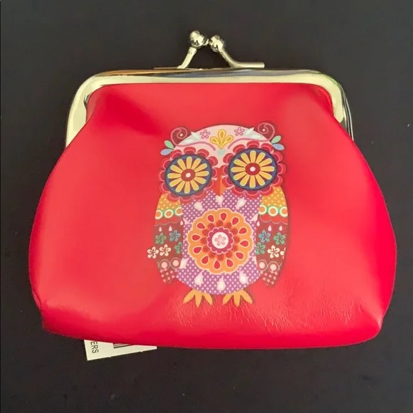 🔥🆕 Psychedelic Mod Owl Clasp Coin Purse - Picture 1 of 3